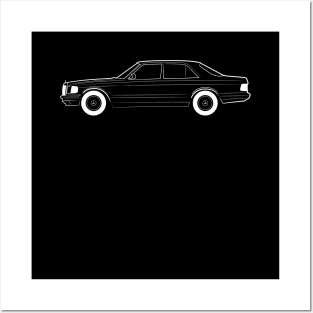 Mercedes 450 SE Sedan W116 Wht Posters and Art